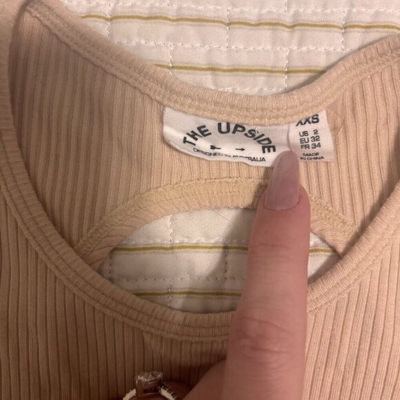 THE UPSIDE Beige Tahnee ribbed stretch-modal top - Women's Size XXS/2 - Picture 4 of 7
